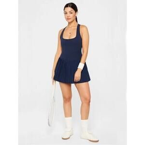Fabletics Dress Womens 3X Blue Pleated Tennis Racerback Tank Athleisure NWT